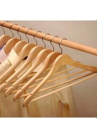 Resim Ahşap Elbise Askısı 96 Adet Yerli Üretim 