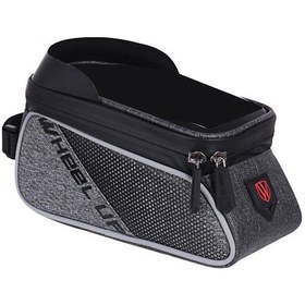 Resim Bisiklet Gidon Çantası Su Geçirmez Ön Çanta Bisiklet Saklama Çantası Sürme Cep Telefonu Çantaları Siyah 