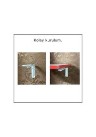 Resim 2 Adet Raf Altı Ayağı L Konsol Tüm Boyutlar - Raf Altı Kol 22x28 Cm Beyaz 