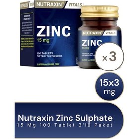 Resim Zinc Sulphate 15 Mg 100 Tablet 3'lü Paket 