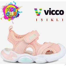 Resim Vicco Soft 332.e26y.171 Kız Çocuk Işıklı Sandalet Pudra 19-21 Beyaz 
