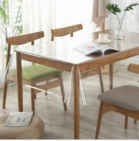 Resim Düz Desensiz Şeffaf İnce Masa Örtüsü Yuvarlak-Kare-Dikdörtgen 