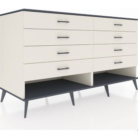 Resim Kronos Konsol 8 Çekmeceli 176x59x99 Aytaşı-antrasit/aytaşı Aytaşı-antrasit/aytaşı 