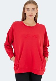 Resim VIKENTI SW Oversize Kadın Sweatshirt Kırmızı 