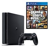 Resim Sony Playstation 4 Slim 500 GB Oyun Konsolu + GTA 5 PS4 Oyun (İthalatçı Garantili) 