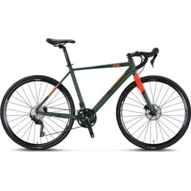 Resim Mosso GVL700-GRX400 ERKEK YARIŞ BİSİKLETİ 500H HD 28 JANT 20 VİTES HAKİ TURUNCU 
