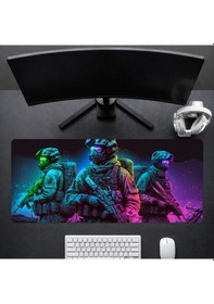 Resim 90x40 Cm Desenli Oyuncu Gaming Mouse Pad Kaymaz Kauçuk Taban Fare Altlığı Xxl Neonstrike Serisi 01 
