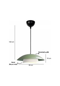 Resim Stark Nil Yeşil Metal Large Avize Salon Mutfak Endüstriyel Sarkıt Otel Cafe Aydınlatma Yeşil - Beyaz 