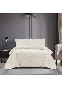 Resim Soft Battaniye Çift Kişilik 220 X 240 Krem Yastık Kılıfı Hediyeli Krem 