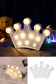 Resim DecoTown 3d Dekoratif Pilli Kraliçe Tacı Model Led Masa Ve Gece Lambası 