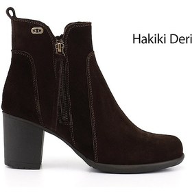 Resim Gönderi R Kadın Kahve Süet Fermuarlı Kalın Topuklu Hakiki Deri Bot Gkzb13410406 Kahve 