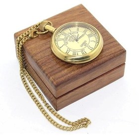 Resim Ahşap Kutulu Pirinç Köstekli Saat 16133 01 