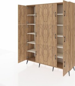 Resim Hyperion Gardrop 10 Raflı 12 Kapaklı 176x44x221 Çam-çam/aytaşı Çam/aytaşı 