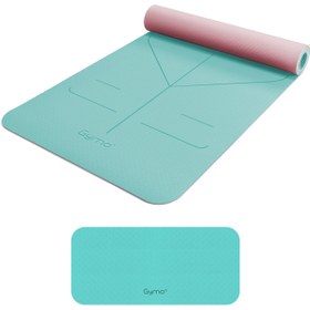 Resim Gymo Hizalamalı 6mm TPE Yoga Matı Pilates Minderi Diz Dirsek Koruyucu Matlı Set Nane Yeşili 