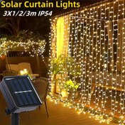 Resim Güneş Enerjili Perde Ikaz 8 Aydınlatma Modlu Gülümseyen Tel LED Noel Feneri - 100/200 / 300 Ledli Bahçe Balkon Parti Çelenk İncisi Dekorasyon, Şık Ev Süslemesi, Cadılar Bayramı ve Yılbaşı ile ilgileniyorsanız 