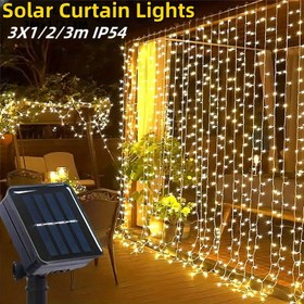 Resim Güneş Enerjili Perde Ikaz 8 Aydınlatma Modlu Gülümseyen Tel LED Noel Feneri - 100/200 / 300 Ledli Bahçe Balkon Parti Çelenk İncisi Dekorasyon, Şık Ev Süslemesi, Cadılar Bayramı ve Yılbaşı ile ilgileniyorsanız 