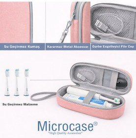 Resim Microcase Şarjlı Diş Fırçaları İçin Askılıklı Seyahat Saklama Çantası Koruma Kabı Kutusu Pembe 2 Adet Al5571 