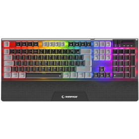 Resim Rampage Carbon Pro 2.4ghz+BT5.0+Type-C Bağlantı Red Switch Rgb Bilek Destekli Mekanik Gaming Oyuncu Klavye Q Tr Hot Swap 