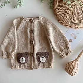 Resim Teddy Bear Naturel Deluxe Bebek Seti - Hırka (3-6 ay) 