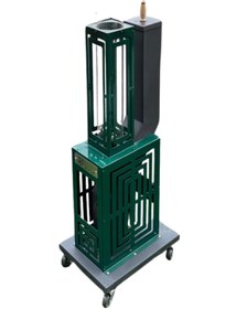 Resim DT DEFNE TASARIM Pelet Soba Roket Pelet Sobası Kasalı Muhafazalı Tekerlekli Pelet Soba .Yeşil 