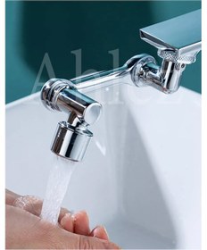 Resim Ahlez 1080 Derece Dönebilen 2 Fonksiyonlu Batarya Musluk Başlığı Krom 