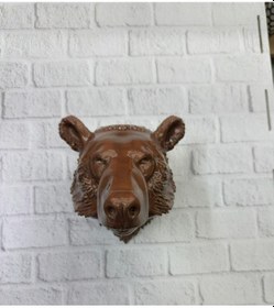 Resim Dekoratif Ayı Duvar Heykeli Asılabilir Hediyelik 25x19 Cm 