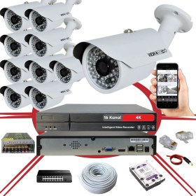 Resim Bises 10' Lu 5 Mp 1940P Sensör 6 Megapiksel Sony Lens Metal Kasa Ip Güvenlik Kamerası Seti_bs 748IP 