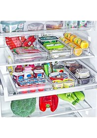 Resim Nandy Home Midi Tall Clear Buzdolabı & Dolap Içi Düzenleyici Organizer 3 Adet Şeffaf 