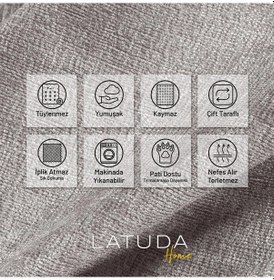 Resim Jakarlı Şönil Koltuk Örtüsü Kanepe Örtüsü Koltuk Şalı 110x175 2 Ad. Kaymaz Gümüş Gümüş 