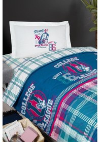 Resim Ranforce Genç Nevresim Takımı Denıs Mavi - Beyaz 