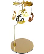 Resim Homyl Oturma Odası Süs Için Metal Dönen Mumluk Döner Şamdan Ay 