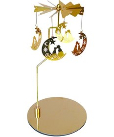 Resim Homyl Oturma Odası Süs Için Metal Dönen Mumluk Döner Şamdan Ay 