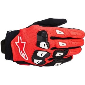Resim Alpinestars Sp X7 Korumalı Motosiklet Eldiveni Beyaz - Kırmızı - Siyah 