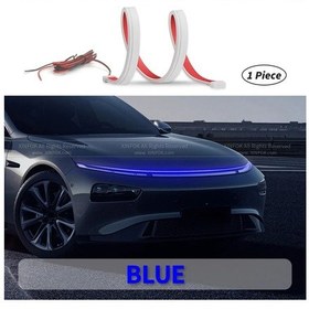 Resim Xinfok Led Araba Kaput Işıkları Şerit Evrensel Oto Dekoratif Atmosfer Lambaları Blue 200cm 78 İnch 1 Piece Set 