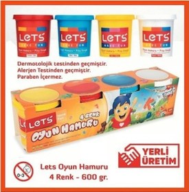 Resim Lets Oyun Hamuru Antibakteriyel 4 Renk 600 Gr L8340 