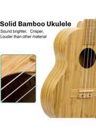 Resim Aklot Akbc-23 Concert Boy Masif Bambo Ağacı Kaliteli Ukulele Ful Set Naturel 