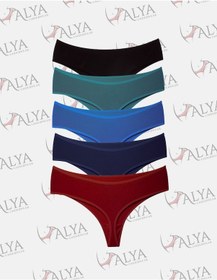 Resim Alya Underwear Kadın Külot Yüksek Bel Tanga, Toparlayıcı - 2 Siyah, 1 Beyaz, 2 Ten S, M, L, Xl, 2xl - 5 Adet Çok Renkli P24 