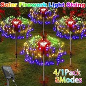 Resim 4/1 adet Güneş Enerjili Bahçe Havai Fişek Noel Işıkları, 8 Aydınlatma Modlu 320/240/60LED Güneş Enerjili Havai Fişek Işıkları, Bahçe Verandası Patio Arka Bahçe Dekoru İçin Sparkler Starburst Güneş Enerjili Halloween Işıkları 