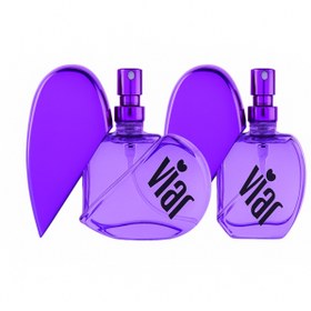 Resim viarella Eti Viar Kadın Cep ve Çanta Parfümü 2'Lİ Set Mor Kırmızı Kalp Şekilli 2x28 ml 