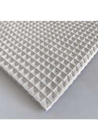 Resim Büyük Kareli Waffle Pike Bornozluk Kumaş 100% Pamuk Bw-08 Gri 