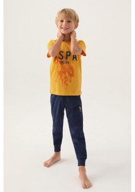 Resim U.s. Polo Assn. 1739 Lisanslı Hat Hardal Erkek Çocuk Pijama Takımı Hardal 