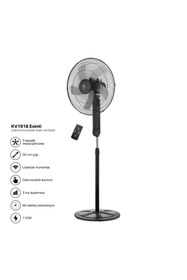 Resim King Uzaktan Kumandalı 5 Metal Kanatlı 18İnç 110 Watt Zaman Ayarlı Ayaklı Vantilatör Sessiz-ESİNTİ KV1918 