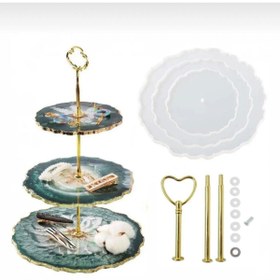 Resim adarya Epoksi Reçine Yuvarlak Kek Standı Kalıbı Seti 