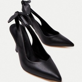 Resim Mubiano Mbhsn8082-s Kadın Arkası Lastikli Fiyonk Detay Siyah Stiletto & Topuklu Ayakkabı Siyah 