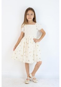 Resim Miababy Dantelli Müslin Elbise Ekru 