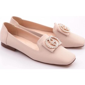 Resim Dgn K065 Kadin Tokali Babet Bej Nubuk 