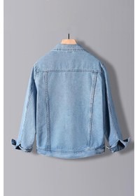 Resim Erkek Slim Fit Denim Kot Ceket Açık Mavi Edw012-açık Mavi Açık Mavi 