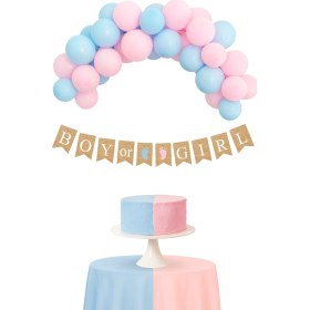 Resim Cinsiyet Partisi Banner Jüt Görünümlü Boy Girl 10 Bayraklı 150cm Diğer 