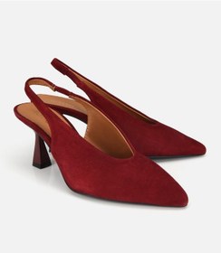 Resim Hotiç Kadın Süet Deri Bordo Yumuşak Dokulu Kısa Topuklu Stiletto 01ayh322120a788 01ayh322120a788 