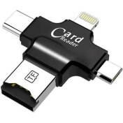 Resim Microcase Type-C Lightning Micro USB Telefonlar Için Microsd Kart Okuyucu Flash Adaptör AL2744 Siyah 